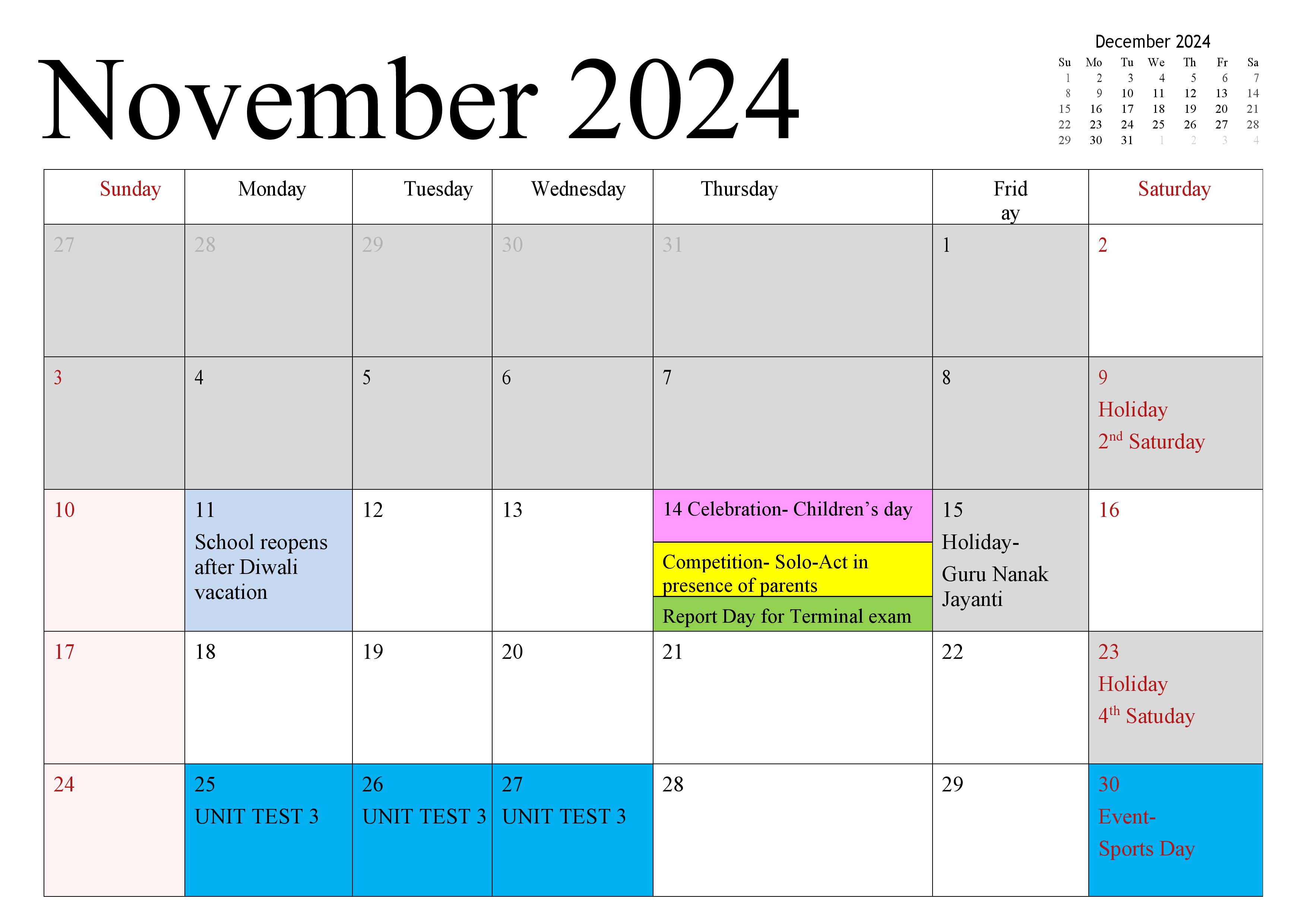 November 2024 Calendar